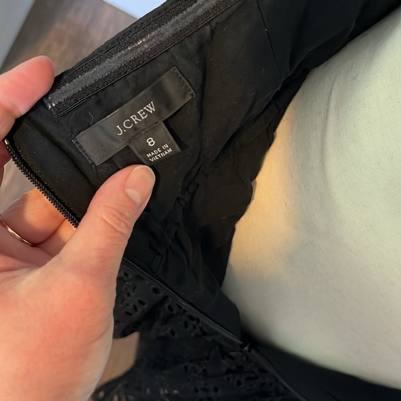 J Crew Halter Mini Dress in Eyelet Black Linen Blend - Picture 12 of 12